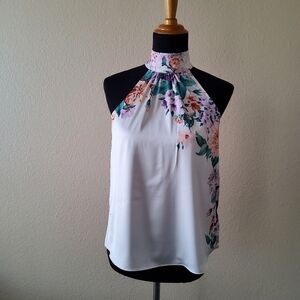 EXPRESS Halter Silky Satin Floral Top Size XS New